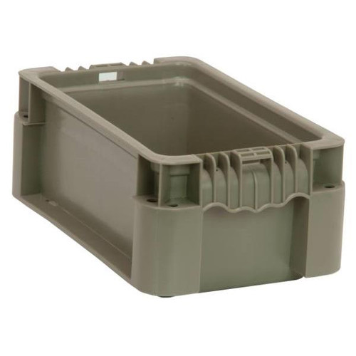 Quantum Storage Systems Gray Stackers Heavy-Duty Straight Wall Stacking Container 12x7-1/2x5