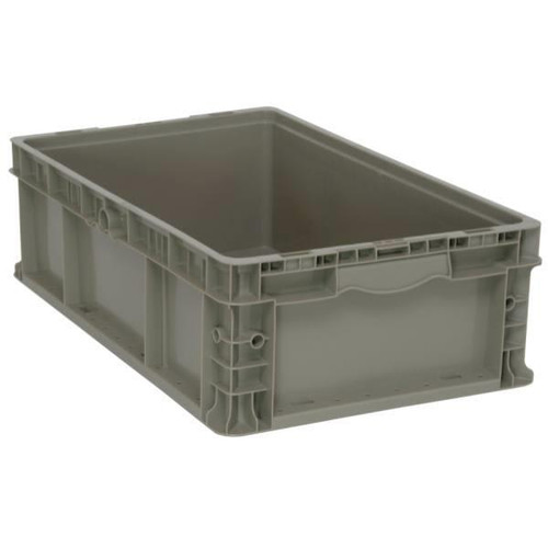 Quantum Storage Systems Gray Stackers Heavy-Duty Straight Wall Stacking Container 24x15x7-1/2