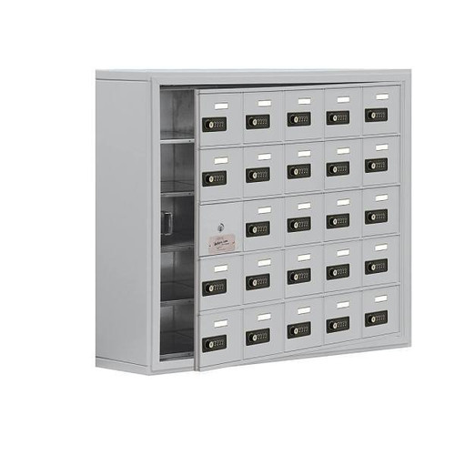 Salsbury Industries Cell Phone Locker, 24-A Usable Doors, Aluminum, Combo Locks
