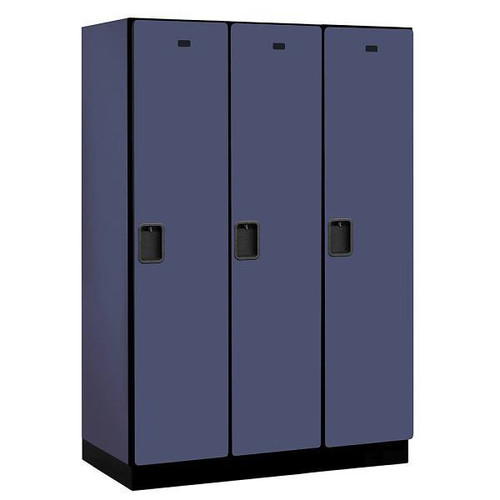 Salsbury Industries 18" Wide Single Tier Wood Locker, 3 Wide, Blue