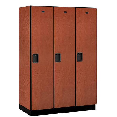 Salsbury Industries 18" Wide Single Tier Wood Locker, 3 Wide, Cherry