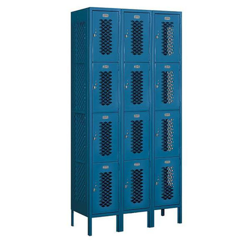 Salsbury Industries 36 Inch Wide Blue Four Tier Vented Metal Lockers,unassembled