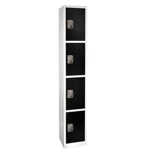 Adir Office 72 In. X 12 In. 4-Compartment Steel Key Lock Locker Black