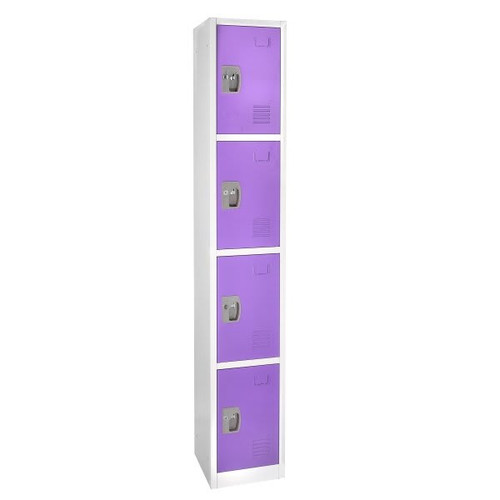 Adir Office 72 In. X 12 In. 4-Compartment Steel Key Lock Locker Purple