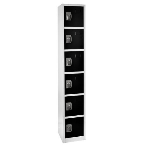 Adir Office 72 In. X 12 In. 6-Compartment Steel Key Lock Locker Black