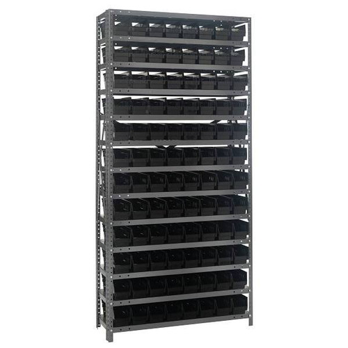 Quantum Storage Systems Bin Wire Shelving System, 36"wx12"dx75"h, Includes 96 Bl