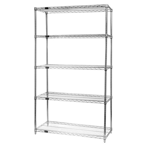 Quantum Storage Systems Wire Shelving Kit Includes 5 Shelves 60"W X 24"D X 86"H