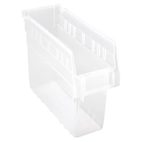 Quantum Storage Systems Store-Max Bin, 10-1/6" X 3" X 8", Clear, Case Of 36