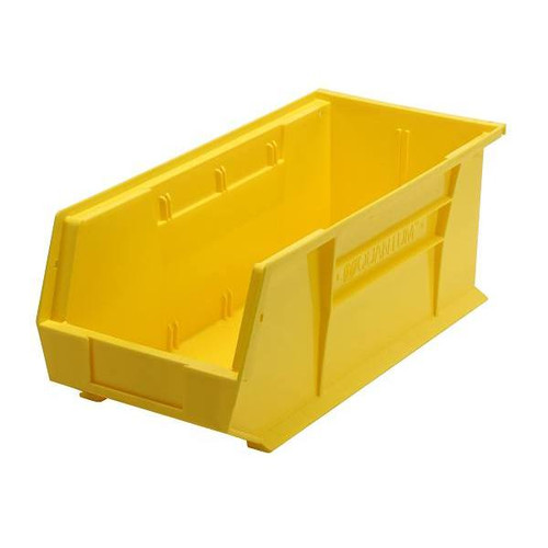 Quantum Storage Systems Ultra Stack & Hang Bin, 18"X8-1/4"X7", Yellow, Case Of 6