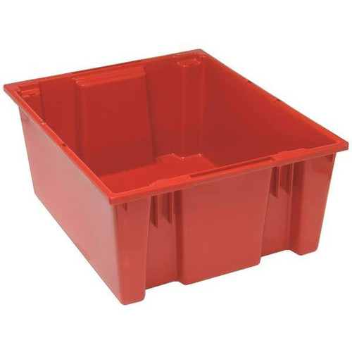 Quantum Storage Systems Stack & Nest Tote, 23-1/2"X19-1/2"X10", Red, Case Of 3