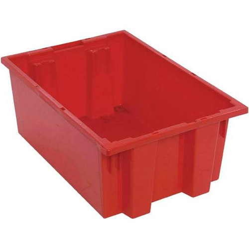 Quantum Storage Systems Stack & Nest Tote, 19-1/2"X13-1/2"X8", Red, Case Of 6