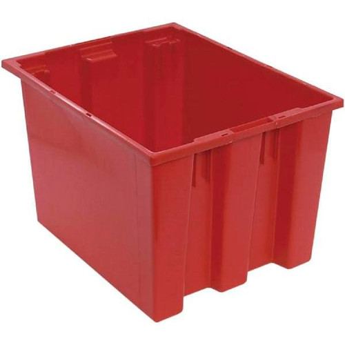 Quantum Storage Systems Stack & Nest Tote, 19-1/2"X15-1/2"X13", Red, Case Of 6