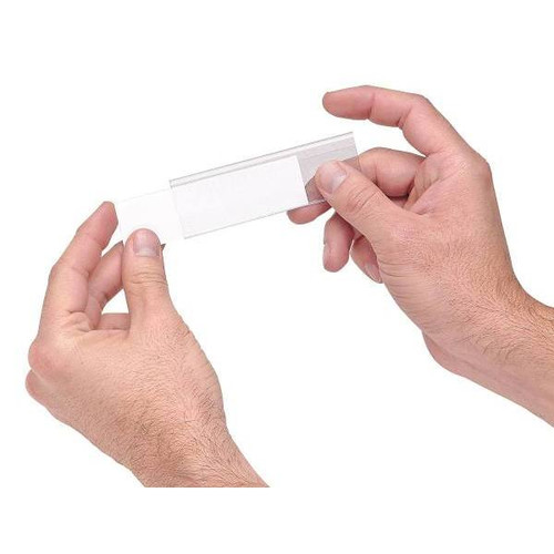 Quantum Storage Systems Label Holder And Insert, Clear, 2-15/16" X 7/8", 25 Pack