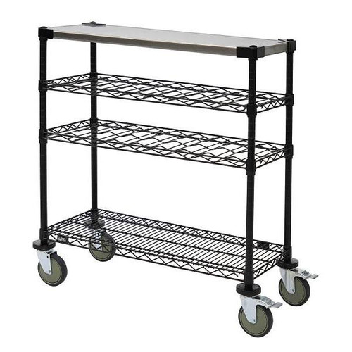 Quantum Storage Systems Wine Cart / Worktable, 14" X 36" X 45", Black Epoxy