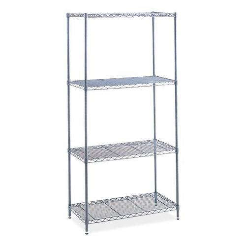 Safco 4-Shelf Industrial Wire Shelving, 36"W X 24"D X 72"H, Metallic Gray