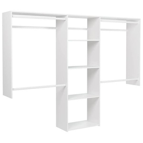 Easy Track 4'-8' W Deluxe Shelving Closet Kit White