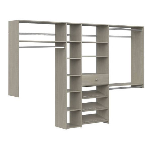 Easy Track Shoe Storage Closet Kit Weathered Grey