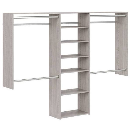 Easy Track 4'-8' W Deluxeplus Shelving Closet Kit Weathered Grey