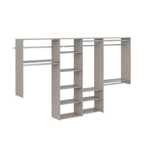 Easy Track Dual Tower 10-Foot Basic Closet Kit Weathered Grey