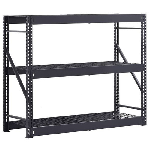Husky 3-Tier Steel Freestanding Garage Storage Shelving Unit, 65"X54"X24", Black