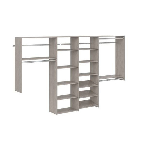 Easy Track Dual Tower 10-Foot Classic Closet Kit Weathered Grey