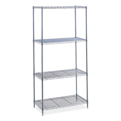 Safco 4-Shelf Industrial Wire Shelving, 48"W X 18"D X 72"H, Metallic Gray