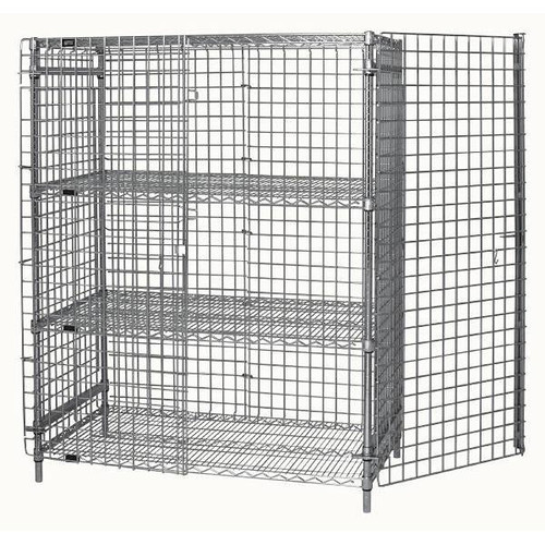 Quantum Storage Systems Security Unit Stationary 4 Shelves Chrome 36x18x63