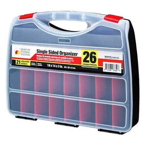 Quantum Storage Systems Single Sided Organizer 18"X14"X3" 12 Dividers Case Of 4