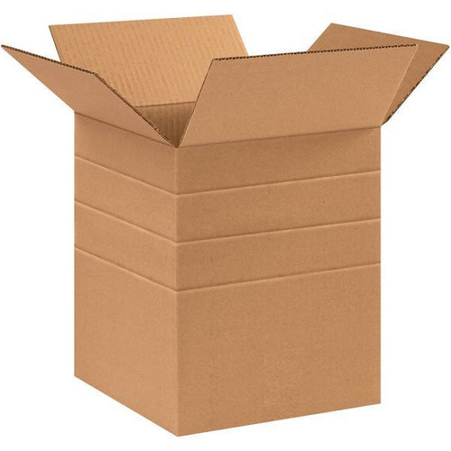Box Partners Multi-Depth Corrugated Boxes 10"X10"X12" Kraft Package Of 25
