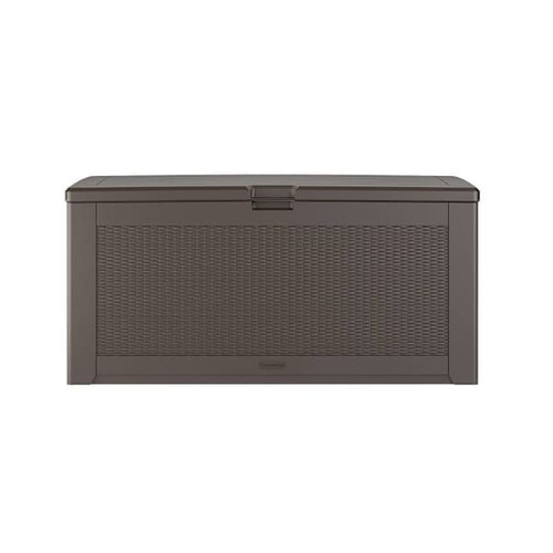 Rubbermaid Extra Large Resin Outdoor Storage Deck Box 134 Gal. Dark Walnut