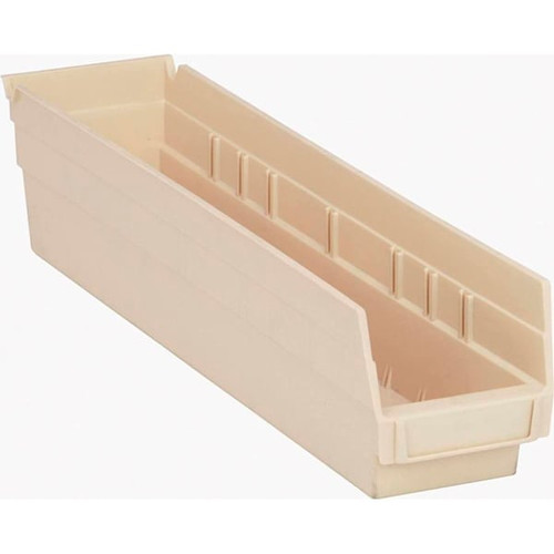 Quantum Storage Systems Economy Shelf Bin, 17-7/8x4-1/8x4", Ivory, Case Of 20