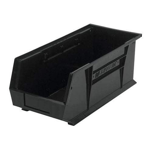 Quantum Storage Systems Bin, Stacking/Hanging, 8-1/4x18x7", Black, Case Of 6