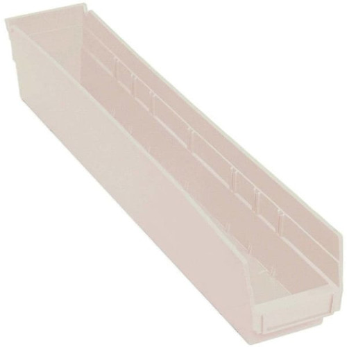 Quantum Storage Systems Economy Shelf Bin, 23-5/8x4-1/8x4", Ivory, Case Of 16
