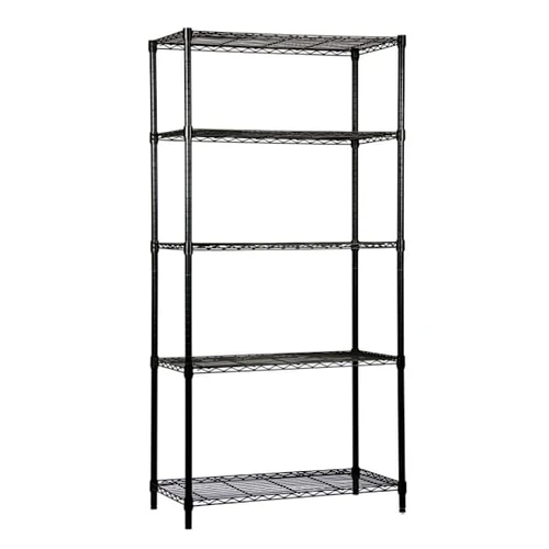 Quantum Storage Systems Heavy-Duty 5-Tier Wire Shelving Units Wr74-1224bk-5