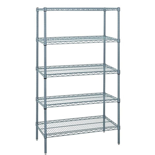 Quantum Storage Systems Heavy-Duty 5-Tier Wire Shelving Units Wr74-1260gy-5