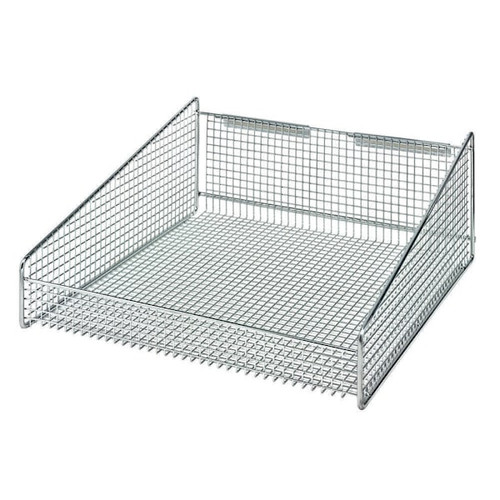 Quantum Storage Systems Partition Wall Hanging Basket Chrome 17.9"W X18"Dx 7.5"H