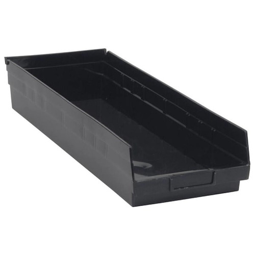 Quantum Storage Systems Shelf Bin 23-5/8"L X 8-3/8"W X 4"H Black Case Of 6