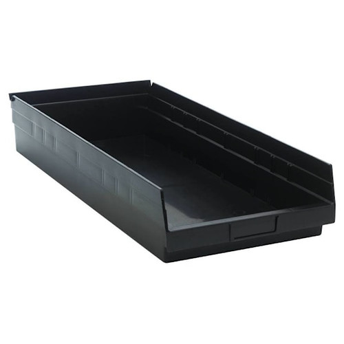 Quantum Storage Systems Shelf Bin 23-5/8"L X 11-1/8"W X 4"H Black Case Of 6