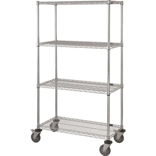 Quantum Storage Systems Mobile Cart 48"W X 18"D X 80"H Chrome Nsf