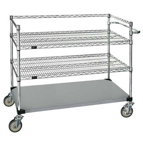 Quantum Storage Systems 3 Stainless Steel Open Surgical Case Cart, 24"X60"X48"