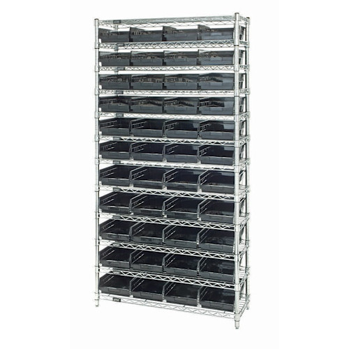 Quantum Storage Systems 12 Wire Shelf Unit With 44 Conductive Bins, 24"X36"X74"