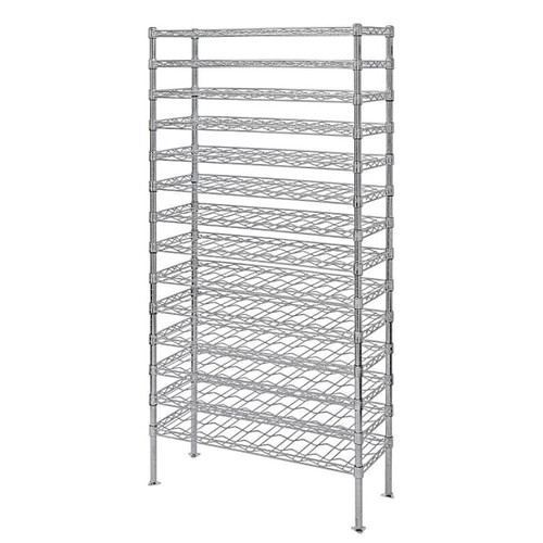 Quantum Storage Systems Wine Bulk Shelving Unit, 14" X 48" X 74, Chrome