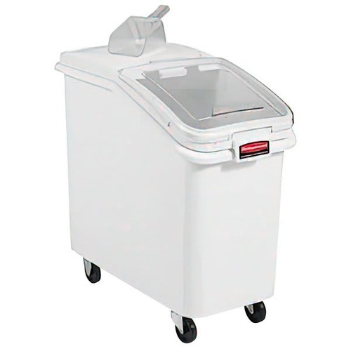 Rubbermaid Commercial Prosave Wheeled Ingredient Bin W/ 32 Ounce Scoop (White)