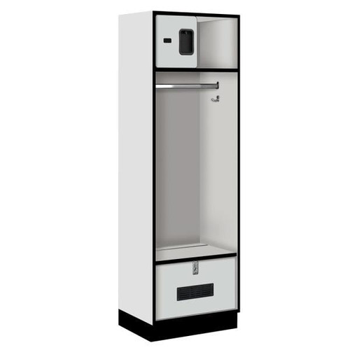 Salsbury Industries Gray-Designer Wood Open Access Locker 6 Feet X 18 Inches