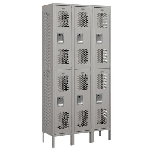 Salsbury Industries Gray Double Tier Vented Metal Locker 6 Feet Highx12 Inches