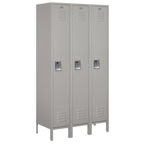 Salsbury Industries Gray-Single Tier Standard Metal Locker-6 Feet X 18 Inches