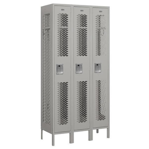 Salsbury Industries Gray-Single Tier Vented Metal Locker 6 Feet X15 Inches