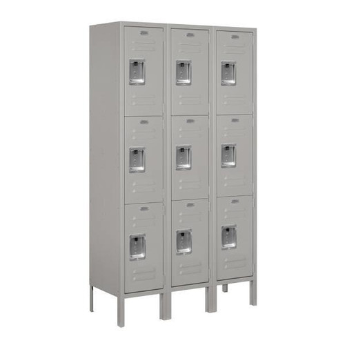 Salsbury Industries Gray- Triple Tier Standard Metal Locker 5 Feet X 12inches