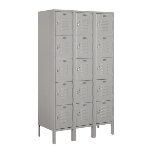 Salsbury Industries Gray-Five Tier Box-Standard Metal Locker 5 Feet X 15inches