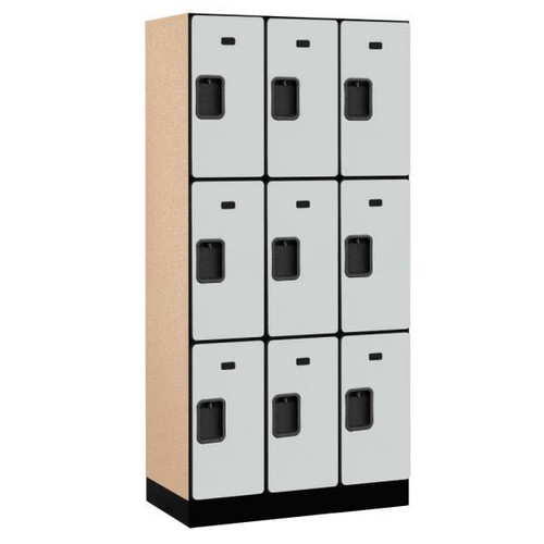 Salsbury Industries Gray- Triple Tier Designer Wood Locker 6 Feet X 18 Inches